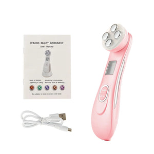 5-in-1 RF EMS LED Facial Beauty Device – Radio Frequency Face Massager for At-Home Skincare - ORYMERE