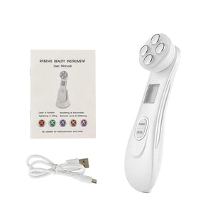5-in-1 RF EMS LED Facial Beauty Device – Radio Frequency Face Massager for At-Home Skincare - ORYMERE