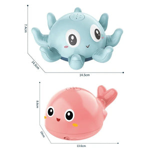 Electric Whale Spray Water Bath Toy | LED Light & Music Bathtub Toy - ORYMERE