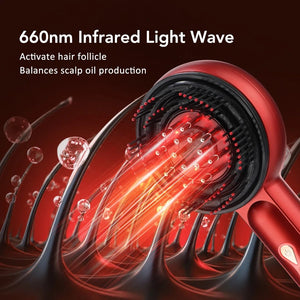 EMS Scalp Massager & Red Light Hair Comb – 3 Speed Electric Scalp Brush with Oil Applicator - ORYMERE