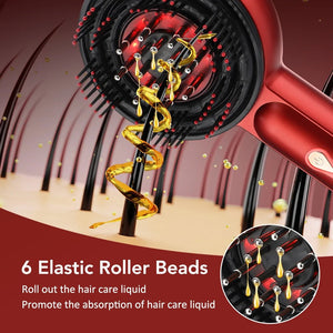 EMS Scalp Massager & Red Light Hair Comb – 3 Speed Electric Scalp Brush with Oil Applicator - ORYMERE