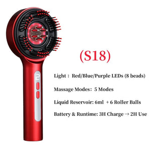 EMS Scalp Massager & Red Light Hair Comb – 3 Speed Electric Scalp Brush with Oil Applicator - ORYMERE