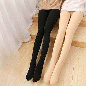 Fleece Lined Thermal Pantyhose | Winter Fake Sheer Skin Tights - ORYMERE
