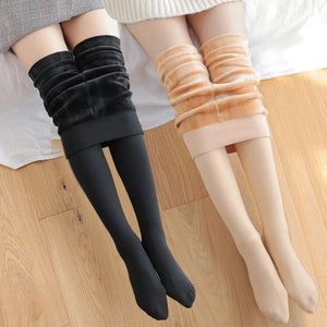 Fleece Lined Thermal Pantyhose | Winter Fake Sheer Skin Tights - ORYMERE