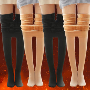 Fleece Lined Thermal Pantyhose | Winter Fake Sheer Skin Tights - ORYMERE