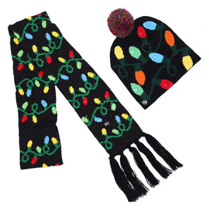 LED Knitted Christmas Beanie Hat | Light-Up Holiday Warm Cap - ORYMERE