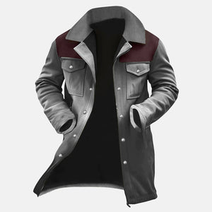 Men’s Long Trench Coat – Multi-Pocket Fleece Lined Vintage Casual Winter Overcoat - ORYMERE