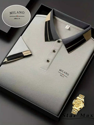 Men's Luxury Short Sleeve Polo Shirt | Horse Embroidery Milan Style - ORYMERE