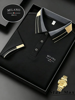 Men's Luxury Short Sleeve Polo Shirt | Horse Embroidery Milan Style - ORYMERE
