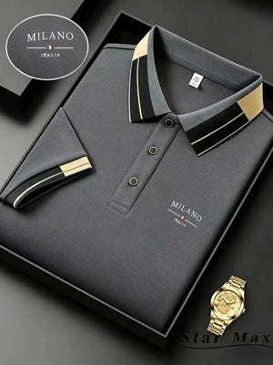 Men's Luxury Short Sleeve Polo Shirt | Horse Embroidery Milan Style - ORYMERE