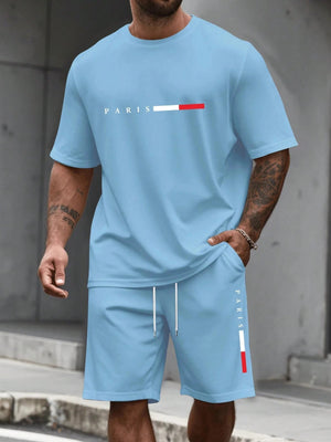 Men's Short Sleeve T-Shirt & Shorts Set | Summer Running Tracksuit - ORYMERE