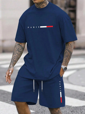 Men's Short Sleeve T-Shirt & Shorts Set | Summer Running Tracksuit - ORYMERE
