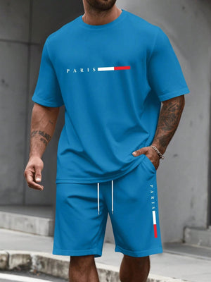 Men's Short Sleeve T-Shirt & Shorts Set | Summer Running Tracksuit - ORYMERE