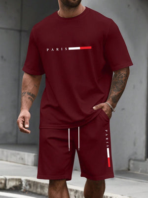 Men's Short Sleeve T-Shirt & Shorts Set | Summer Running Tracksuit - ORYMERE