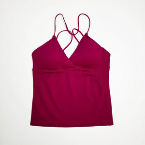 Seamless Twist Front Longline Yoga Top | Women's Gym Workout Vest - ORYMERE