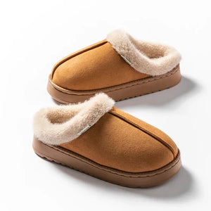 Women’s Fluffy Winter Slippers – Warm Faux Suede House Shoes with Thick EVA Sole - ORYMERE