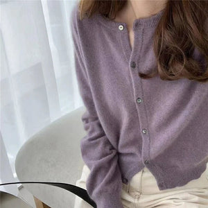 Women’s Knit Cardigan Sweater – Single Breasted Long Sleeve Lightweight Fall Winter Layer - ORYMERE