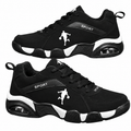 Men’s Black Athletic Sneakers – Breathable Lace-Up Sport Shoes with Cushioned Sole