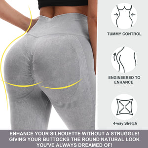 2-Pack Women's High Waisted Seamless Yoga Leggings | Butt Lifting Pants - ORYMERE
