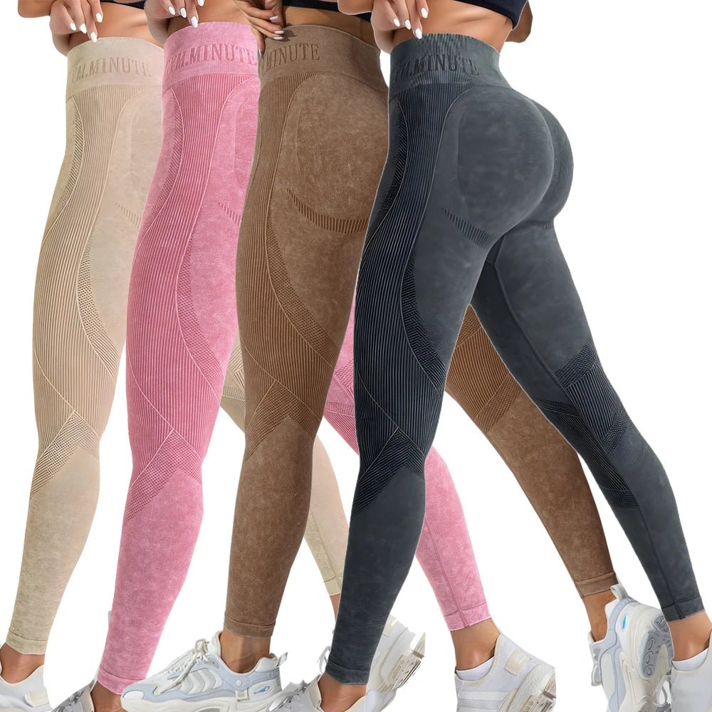 2-Pack Women's High Waisted Seamless Yoga Leggings | Butt Lifting Pants - ORYMERE