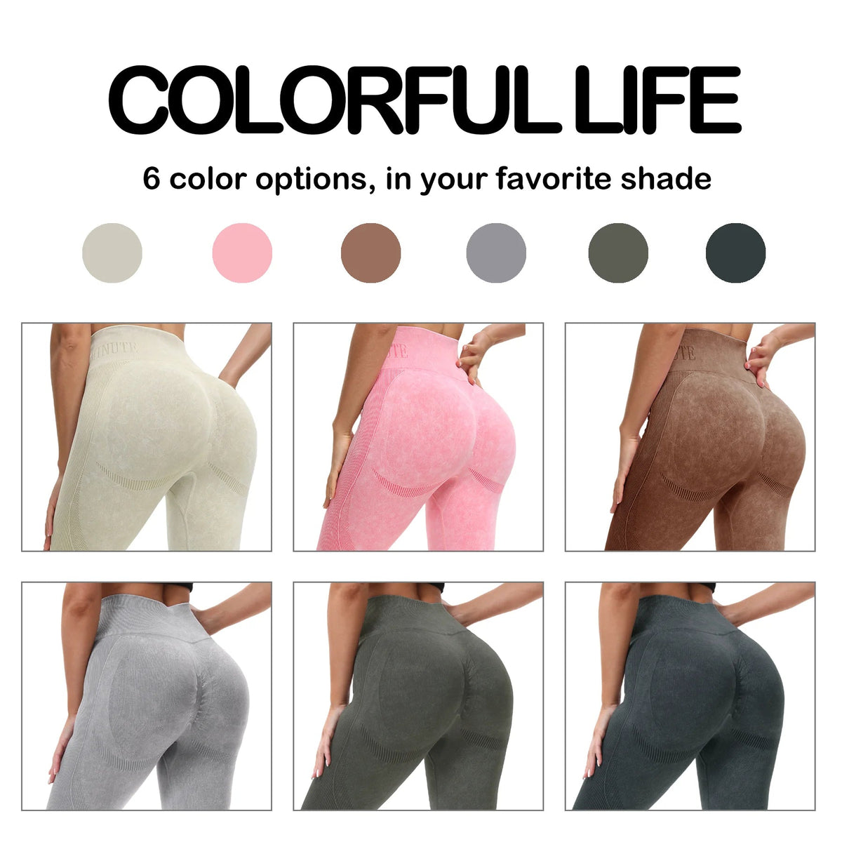 2-Pack Women's High Waisted Seamless Yoga Leggings | Butt Lifting Pants - ORYMERE