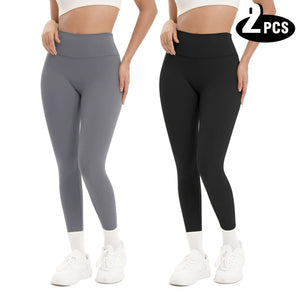 2-Pack Women's High Waisted Seamless Yoga Leggings | Butt Lifting Pants - ORYMERE