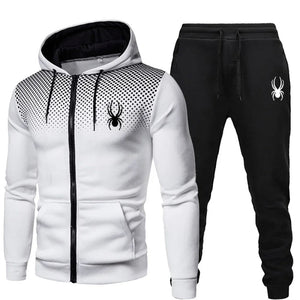 2025 popular two-piece men's sportswear jogging suit sportswear hooded sweatshirt zipper sweatshirt autumn and winter clothing - ORYMERE