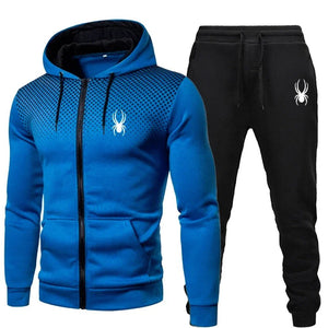 2025 popular two-piece men's sportswear jogging suit sportswear hooded sweatshirt zipper sweatshirt autumn and winter clothing - ORYMERE