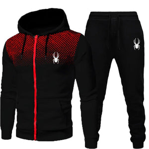 2025 popular two-piece men's sportswear jogging suit sportswear hooded sweatshirt zipper sweatshirt autumn and winter clothing - ORYMERE