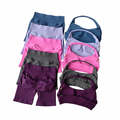 Women's Two-Piece Seamless Workout Set with Sports Bra and Biker Shorts