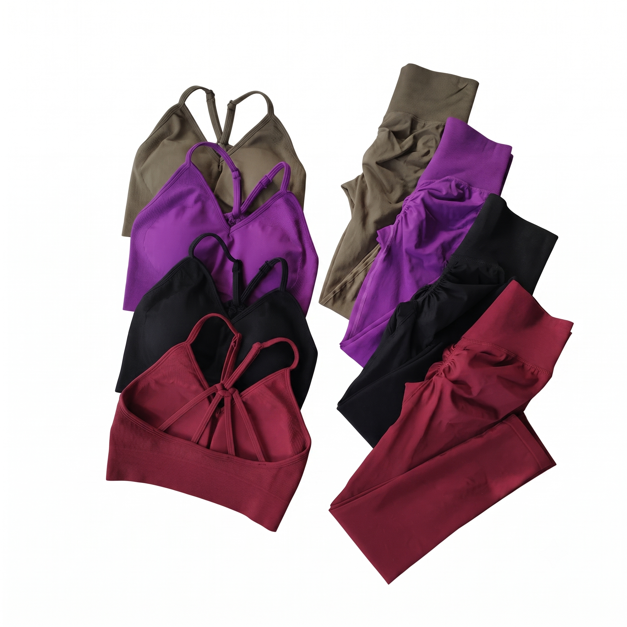 Women's Two-Piece Athletic Workout Set with Sports Bra and Leggings