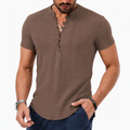 Men’s Casual Henley Shirt – Lightweight Short-Sleeve Summer Top