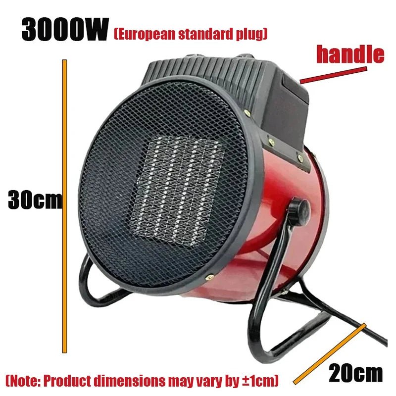 3000W Portable Electric Space Heater with Fan Adjustable Thermostat 2 Heat Settings&Fan Mode&Tip-Over Protection 1.5kw/2kw/3kw - ORYMERE