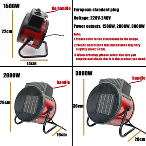 3000W Portable Electric Space Heater with Fan Adjustable Thermostat 2 Heat Settings&Fan Mode&Tip-Over Protection 1.5kw/2kw/3kw - ORYMERE