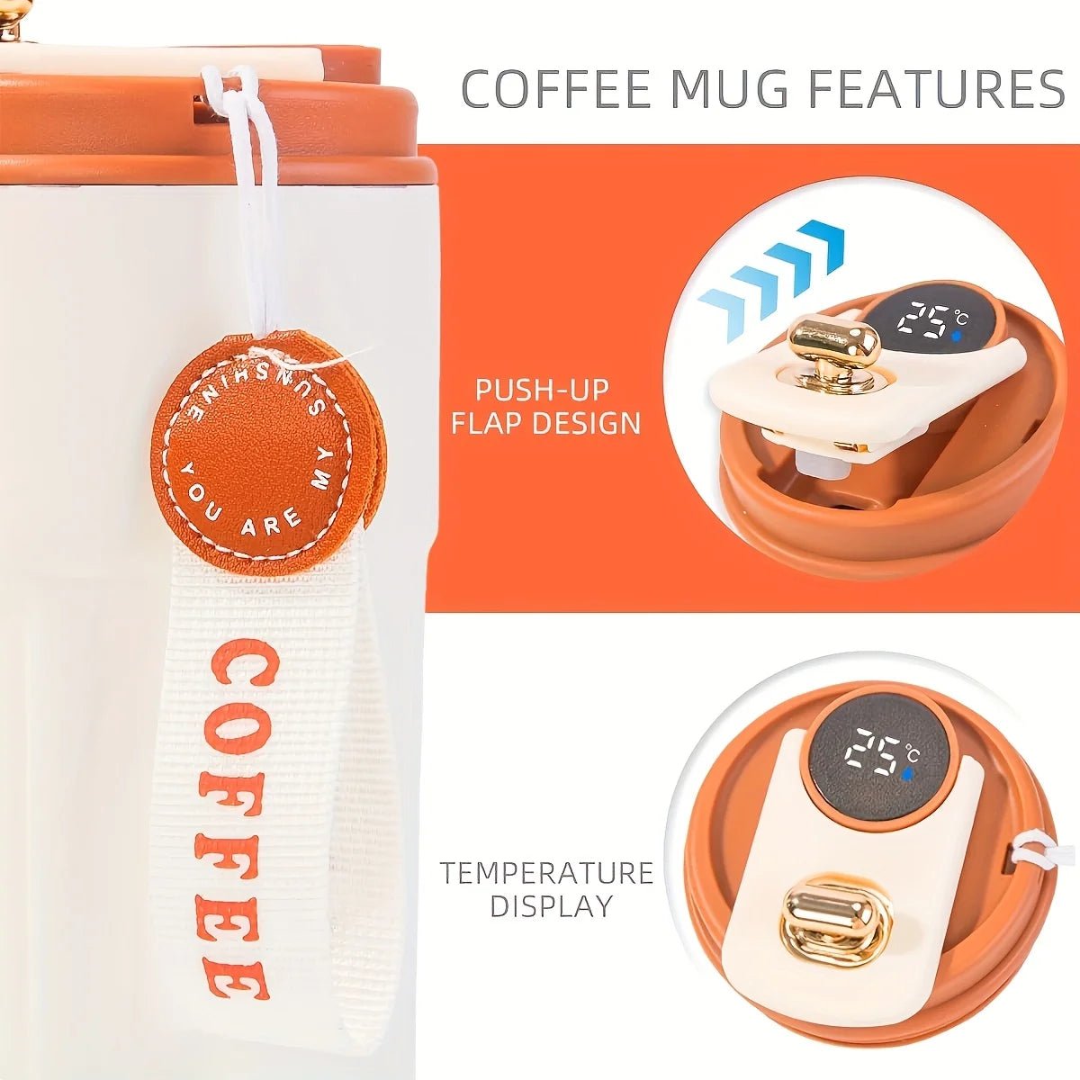 450ML Stainless Steel Thermo Water Bottle | LED Temperature Display Mug - ORYMERE