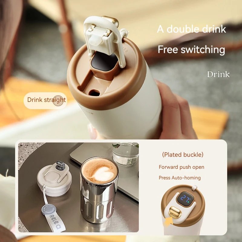 450ML Stainless Steel Thermo Water Bottle | LED Temperature Display Mug - ORYMERE