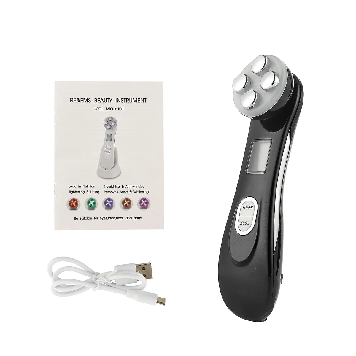 5-in-1 RF EMS LED Facial Beauty Device – Radio Frequency Face Massager for At-Home Skincare - ORYMERE