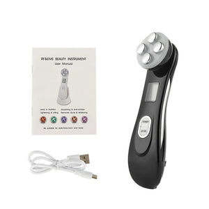 5-in-1 RF EMS LED Facial Beauty Device – Radio Frequency Face Massager for At-Home Skincare - ORYMERE