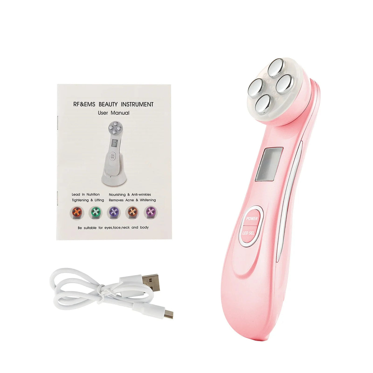 5-in-1 RF EMS LED Facial Beauty Device – Radio Frequency Face Massager for At-Home Skincare - ORYMERE