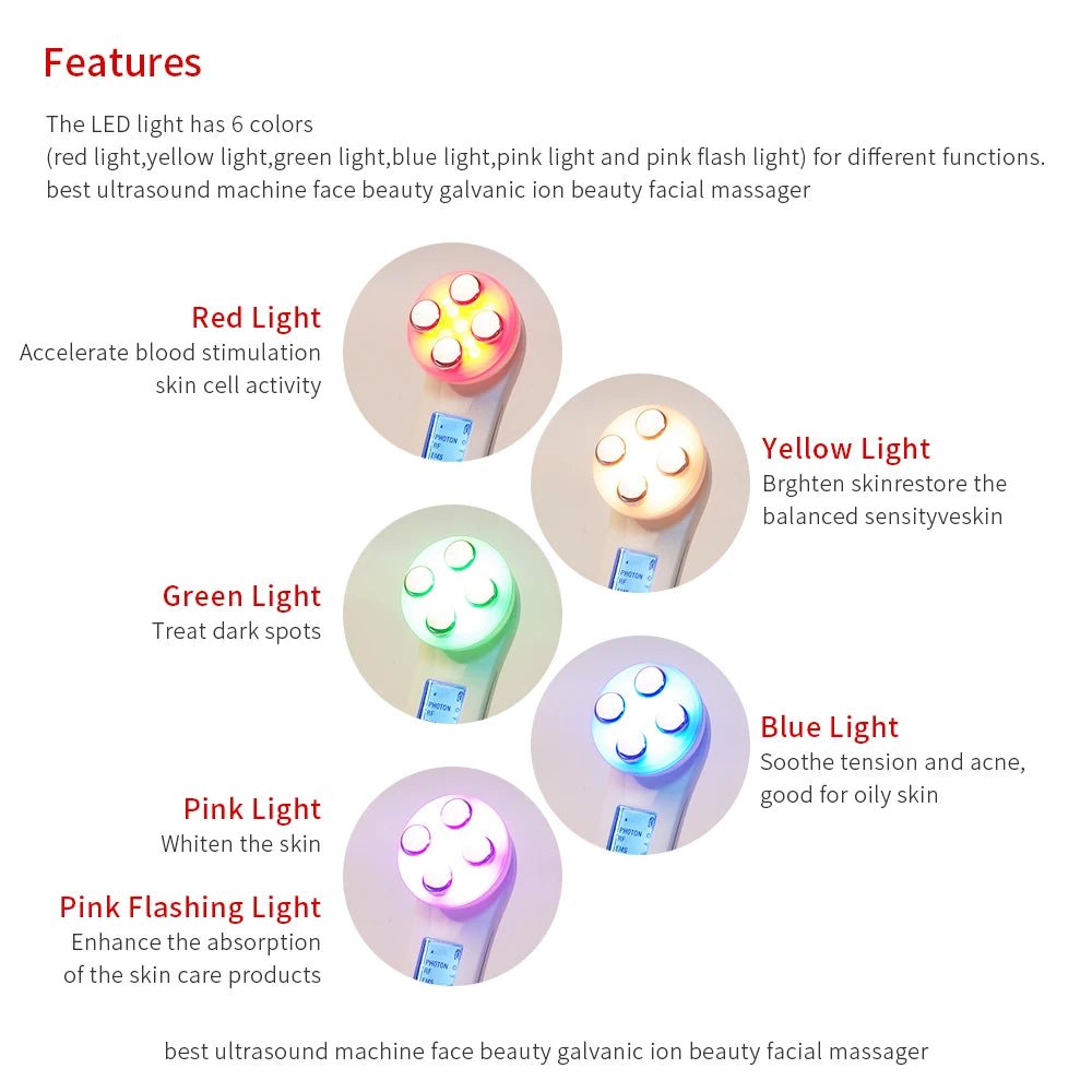 5-in-1 RF EMS LED Facial Beauty Device – Radio Frequency Face Massager for At-Home Skincare - ORYMERE