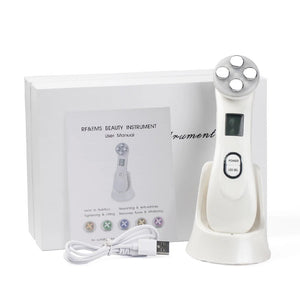 5-in-1 RF EMS LED Facial Beauty Device – Radio Frequency Face Massager for At-Home Skincare - ORYMERE