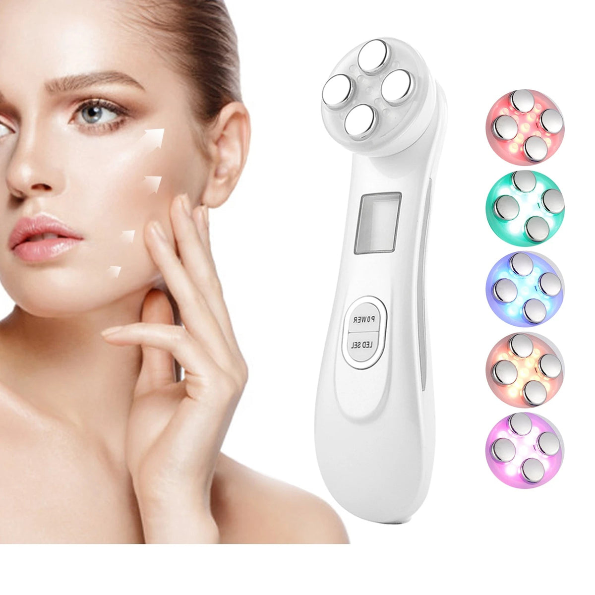 5-in-1 RF EMS LED Facial Beauty Device – Radio Frequency Face Massager for At-Home Skincare - ORYMERE