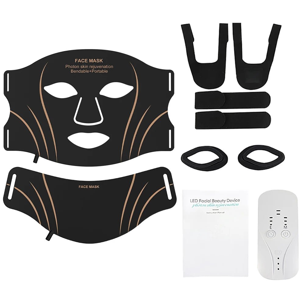 7 Color LED Face & Neck Mask – Flexible Silicone Light Therapy Skincare Set - ORYMERE