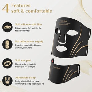7 Color LED Face & Neck Mask – Flexible Silicone Light Therapy Skincare Set - ORYMERE