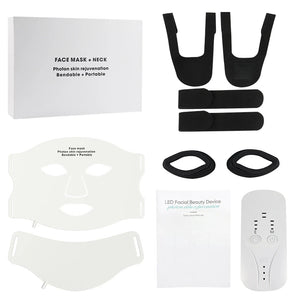 7 Color LED Face & Neck Mask – Flexible Silicone Light Therapy Skincare Set - ORYMERE