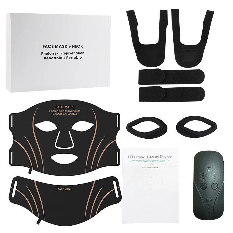 7 Color LED Face & Neck Mask – Flexible Silicone Light Therapy Skincare Set - ORYMERE
