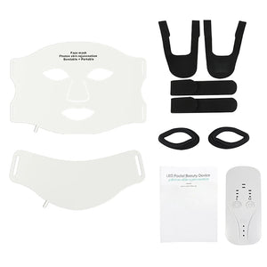 7 Color LED Face & Neck Mask – Flexible Silicone Light Therapy Skincare Set - ORYMERE