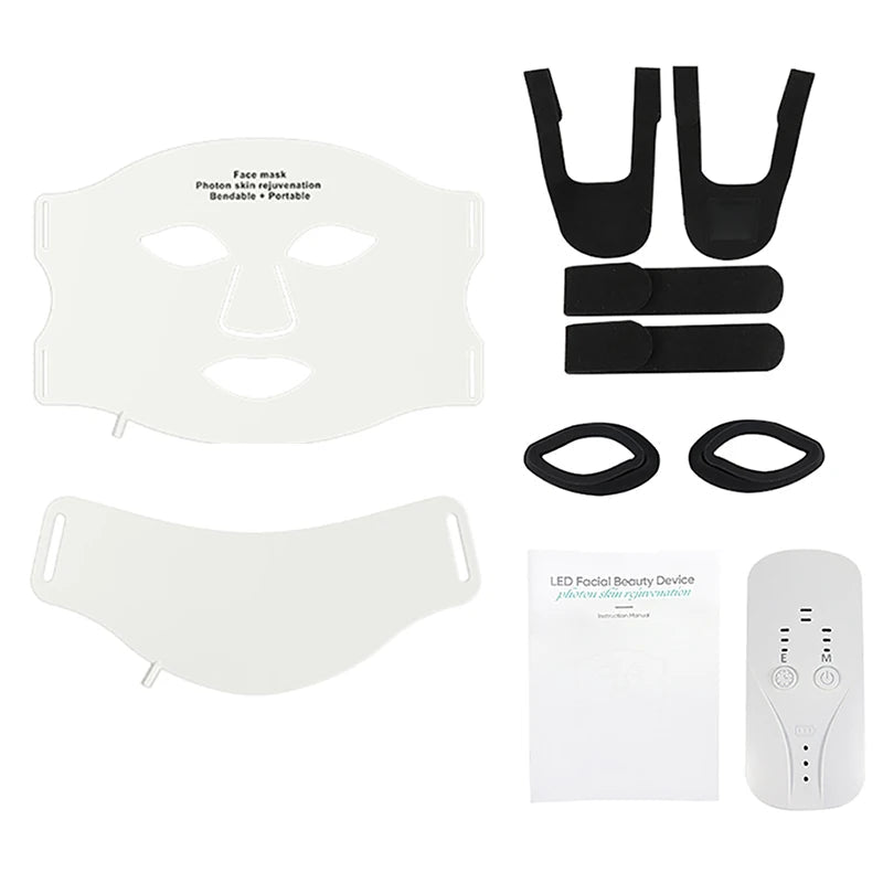 7 Color LED Face & Neck Mask – Flexible Silicone Light Therapy Skincare Set - ORYMERE