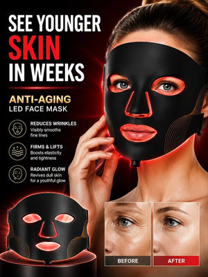 7 Color LED Face & Neck Mask – Flexible Silicone Red Light Skincare Beauty Device - ORYMERE
