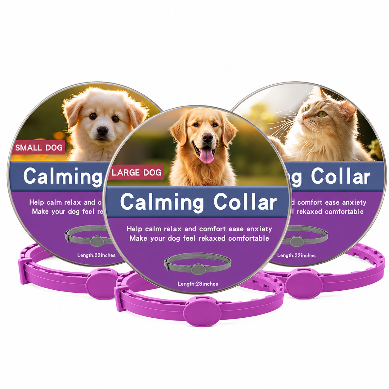 Calming Pet Collar for Dogs & Cats with Long-Lasting Anxiety Relief